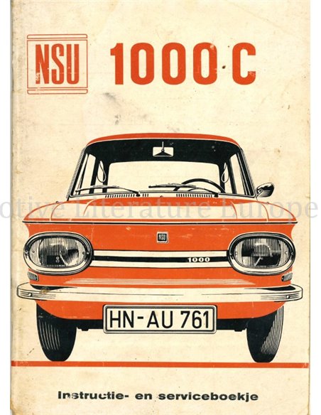 1968 NSU 1000 C INSTRUCTIEBOEKJE NEDERLANDS