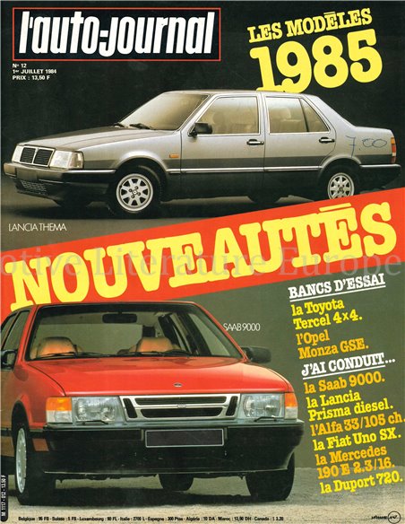 1984 L'AUTO-JOURNAL MAGAZIN 12 FRANZÖSISCH