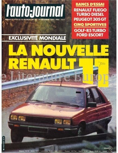 1982 L'AUTO-JOURNAL MAGAZIN FRANZÖSISCH