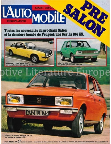 1975 L'AUTOMOBILE MAGAZINE 351 FRANS