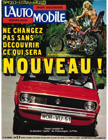 1975 L'AUTOMOBILE MAGAZINE 348 FRANS