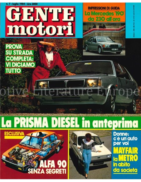 1984 GENTE MOTORI MAGAZINE 149 ITALIAN