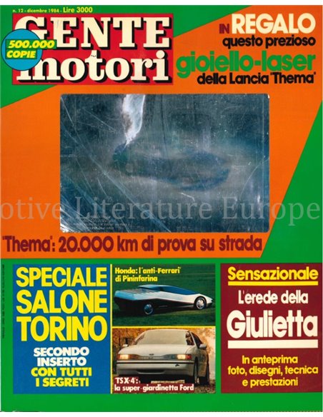 1984 GENTE MOTORI MAGAZINE 154 ITALIAANS