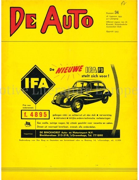1954 DE AUTO MAGAZINE 34 DUTCH