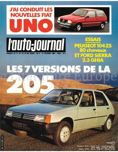1983 L'AUTO-JOURNAL MAGAZIN 2 FRANZÖSISCH