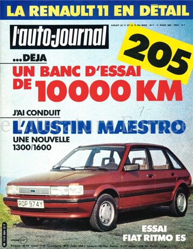 1983 L'AUTO-JOURNAL MAGAZIN 4 FRANZÖSISCH