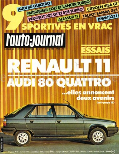 1983 L'AUTO-JOURNAL MAGAZIN 6 FRANZÖSISCH