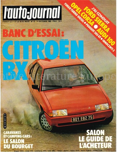 1982 L'AUTO-JOURNAL MAGAZIN 17 FRANZÖSISCH