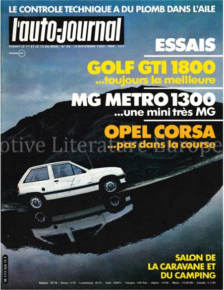 1982 L'AUTO-JOURNAL MAGAZIN 20 FRANZÖSISCH