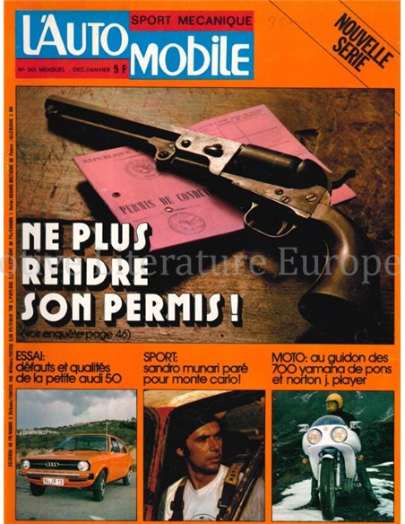 1974 L'AUTOMOBILE MAGAZINE 343 FRANS