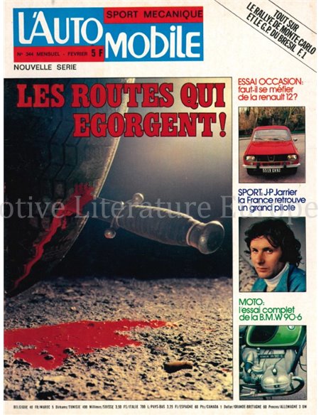 1975 L'AUTOMOBILE MAGAZINE 344 FRANS