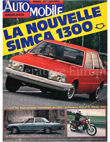 1975 L'AUTOMOBILE MAGAZINE 350 FRANS
