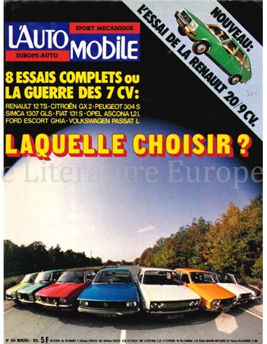1975 L'AUTOMOBILE MAGAZINE 354 FRANS