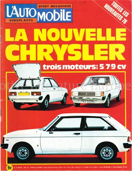 1977 L'AUTOMOBILE MAGAZINE 374 FRANS