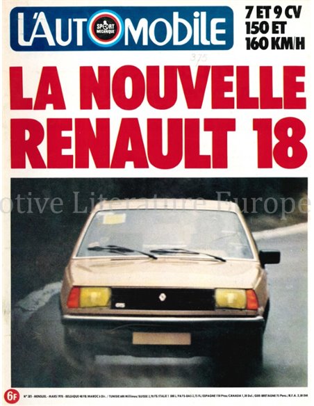 1978 L'AUTOMOBILE MAGAZINE 381 FRENCH