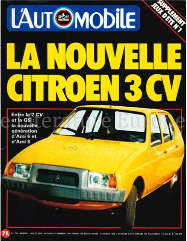 1978 L'AUTOMOBILE MAGAZIN 385 FRANZÖSISCH