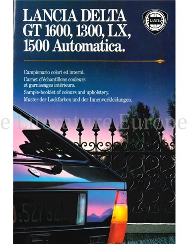 1984 LANCIA DELTA COLOURS & INTERIOR BROCHURE
