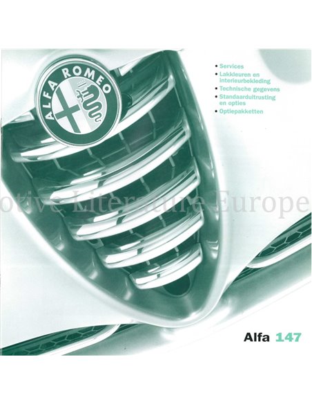 2001 ALFA ROMEO 147 5-DEURS BROCHURE NEDERLANDS