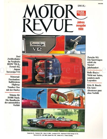 1988 MOTOR REVUE YEARBOOK GERMAN