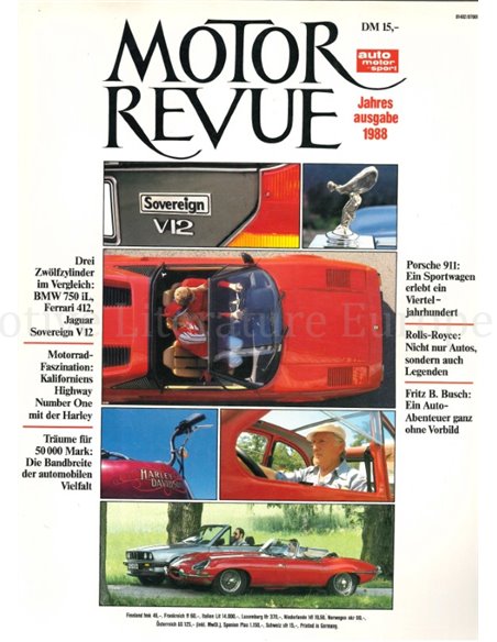 1988 MOTOR REVUE JAHRBUCH DEUTSCH