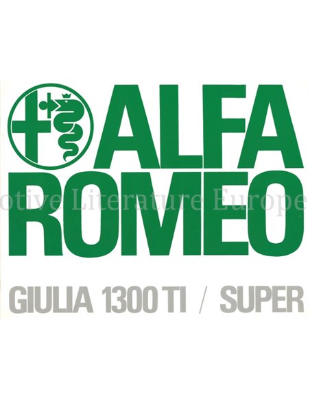 1969 ALFA ROMEO GIULIA 1300 TI / SUPER BROCHURE ENGELS