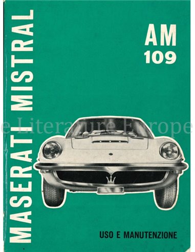 1965 MASERATI MISTRAL BETRIEBSANLEITUNG ITALIENISCH