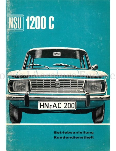 1968 NSU 1200 C BETRIEBSANLEITUNG DEUTSCH