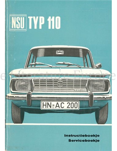 1965 NSU TYP 110 OWNERS MANUAL DUTCH