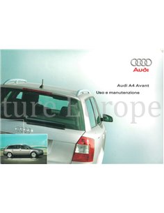 2002 AUDI A4 AVANT BETRIEBSANLEITUNG ITALIENISCh