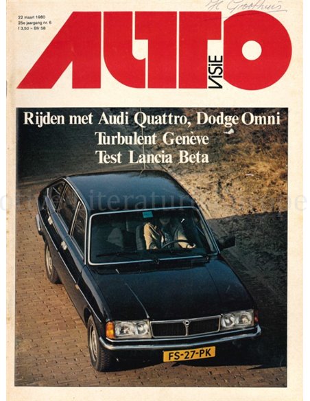 1980 AUTOVISIE MAGAZIN 06 NIEDERLÄNDISCH