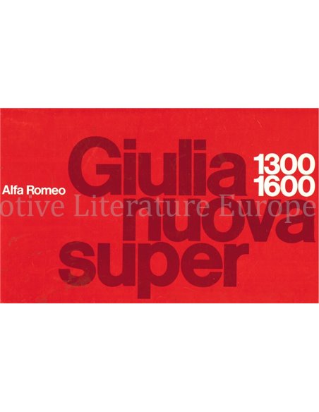 1976 ALFA ROMEO GIULIA NUOVA SUPER 1.3 / 1.6 BROCHURE ENGELS