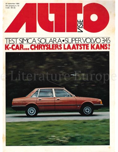 1980 AUTOVISIE MAGAZIN 19 NIEDERLÄNDISCH