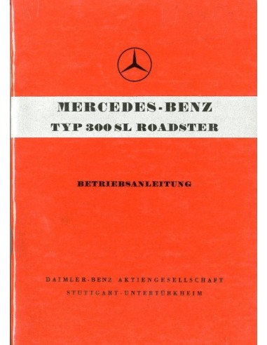1957 MERCEDES BENZ 300 SL ROADSTER INSTRUCTIEBOEKJE DUITS