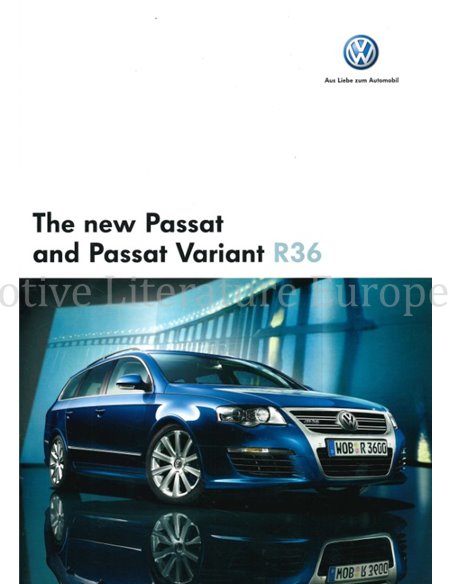 2007 VOLKSWAGEN PASSAT R36 PROSPEKT ENGLISCH