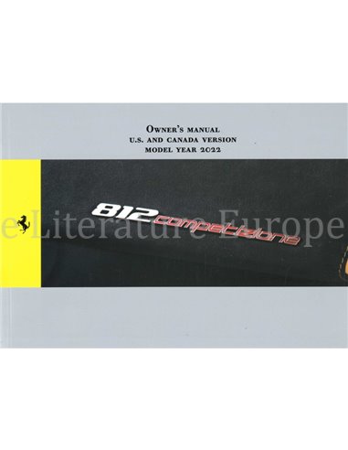 2022 FERRARI 812 COMPETIZIONE OWNERS MANUAL ENGLISH (US)