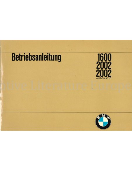 1969 BMW 1600 2002 BETRIEBSANLEITUNG DEUTSCH