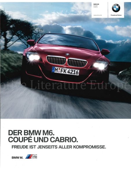 2010 BMW M6 BROCHURE DUITS