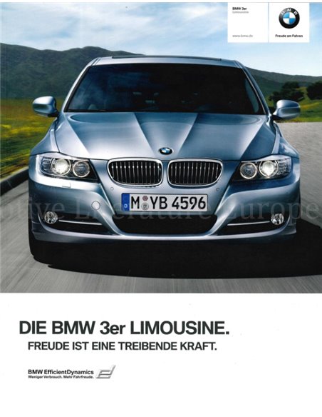 2010 BMW 3 SERIE SEDAN BROCHURE DUITS