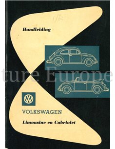 1962 VOLKSWAGEN BEETLE 1200 OWNERS MANUAL DUTCH