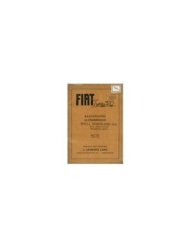 1928 FIAT TYPE 520 INSTRUCTIEBOEKJE NEDERLANDS