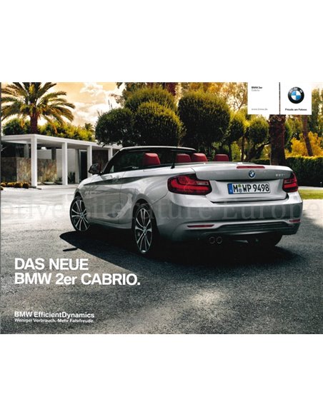 2014 BMW 2 SERIES CONVERTIBLE BROCHURE GERMAN