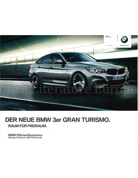 2013 BMW 3 SERIE GRAN TURISMO BROCHURE DUITS