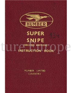 1939 HUMBER SUPER SNIPE INSTRUCTIEBOEKJE ENGELS