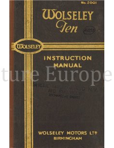 1939 WOLSELEY TEN INSTRUCTIEBOEKJE ENGELS