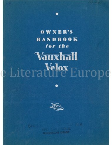 1948 VAUXHALL VELOX INSTRUCTIEBOEKJE ENGELS
