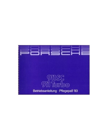 1983 PORSCHE 911 SC & TURBO INSTRUCTIEBOEKJE DUITS