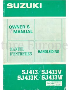 1984 SUZUKI SAMURAI BETRIEBSANLEITUNG