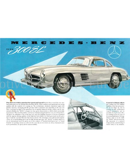 1955 MERCEDES BENZ 300 SL LEAFLET ENGELS