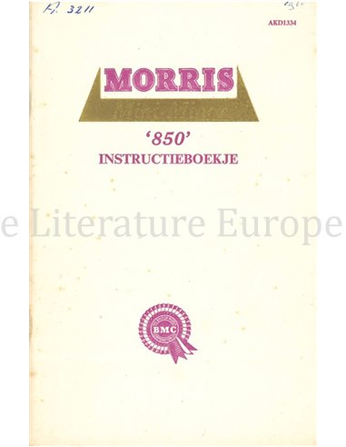 1960 MORRIS 850 INSTRUCTIEBOEKJE NEDERLANDS