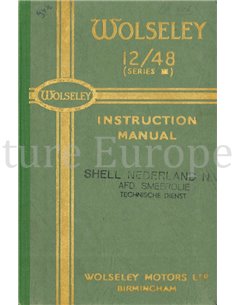 1946 WOLSELEY 12 48 INSTRUCTIEBOEKJE ENGELS